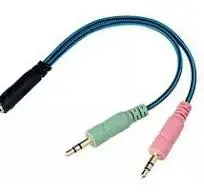 CABLE CONVERTIDOR 1 X 2 ADAPTADOR AUDIO Y MICROFONO 3.5 MM