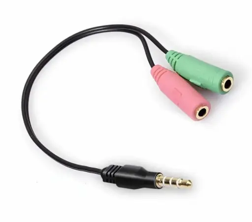 [C1X2] CABLE CONVERTIDOR 1 X 2 ADAPTADOR AUDIO Y MICROFONO 3.5 MM